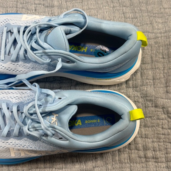 NEW Hoka One One Bondi 8 -Mens 10D -Airy Blue/ Diva Blue - Running Shoes - Picture 7 of 8